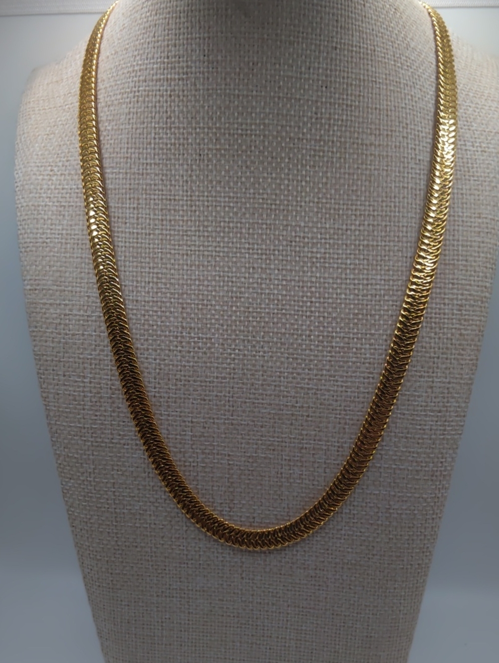 Napier Interlocking Herringbone Gold Tone Necklace - Picture 5 of 6